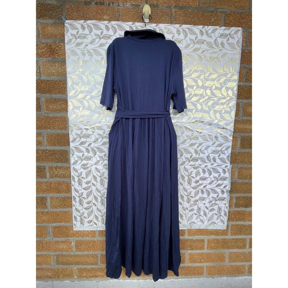Quince Blue Tencel Lyocell Wrap Maxi Dress XL | Minimalist Quiet Luxury NWT - Picture 9 of 12